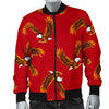 Eagle Red Pattern Print Men's Bomber Jacket-grizzshop