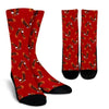 Eagle Red Pattern Print Unisex Crew Socks-grizzshop