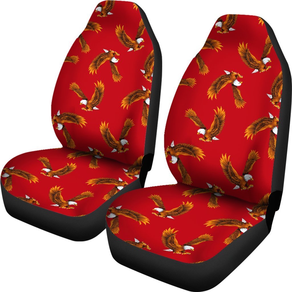 Eagle Red Pattern Print Universal Car Seat Cover-grizzshop