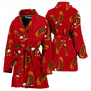 Eagle Red Pattern Print Women Long Robe-grizzshop