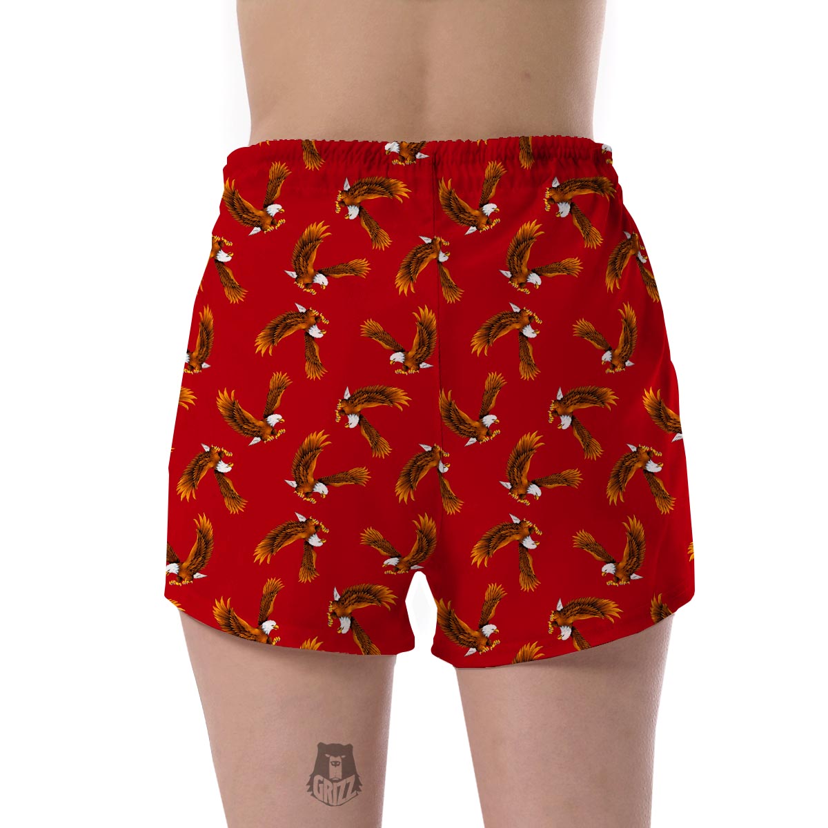 Eagle Red Pattern Print Women's Shorts-grizzshop