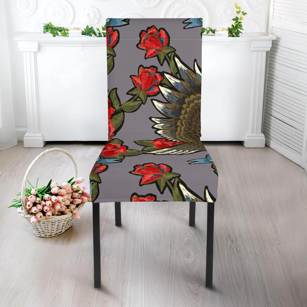 Eagle Rose Pattern Print Chair Cover-grizzshop