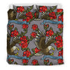 Eagle Rose Pattern Print Duvet Cover Bedding Set-grizzshop