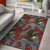 Eagle Rose Pattern Print Floor Mat-grizzshop