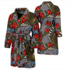 Eagle Rose Pattern Print Men Long Robe-grizzshop