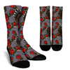 Eagle Rose Pattern Print Unisex Crew Socks-grizzshop