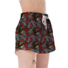 Eagle Rose Pattern Print Women's Shorts-grizzshop