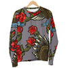 Eagle Rose Pattern Print Women's Sweatshirt-grizzshop