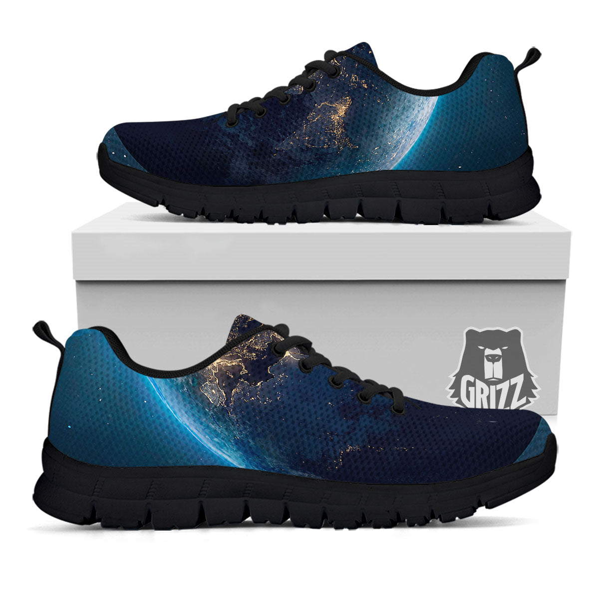 Earth And Space Print Black Sneaker-grizzshop