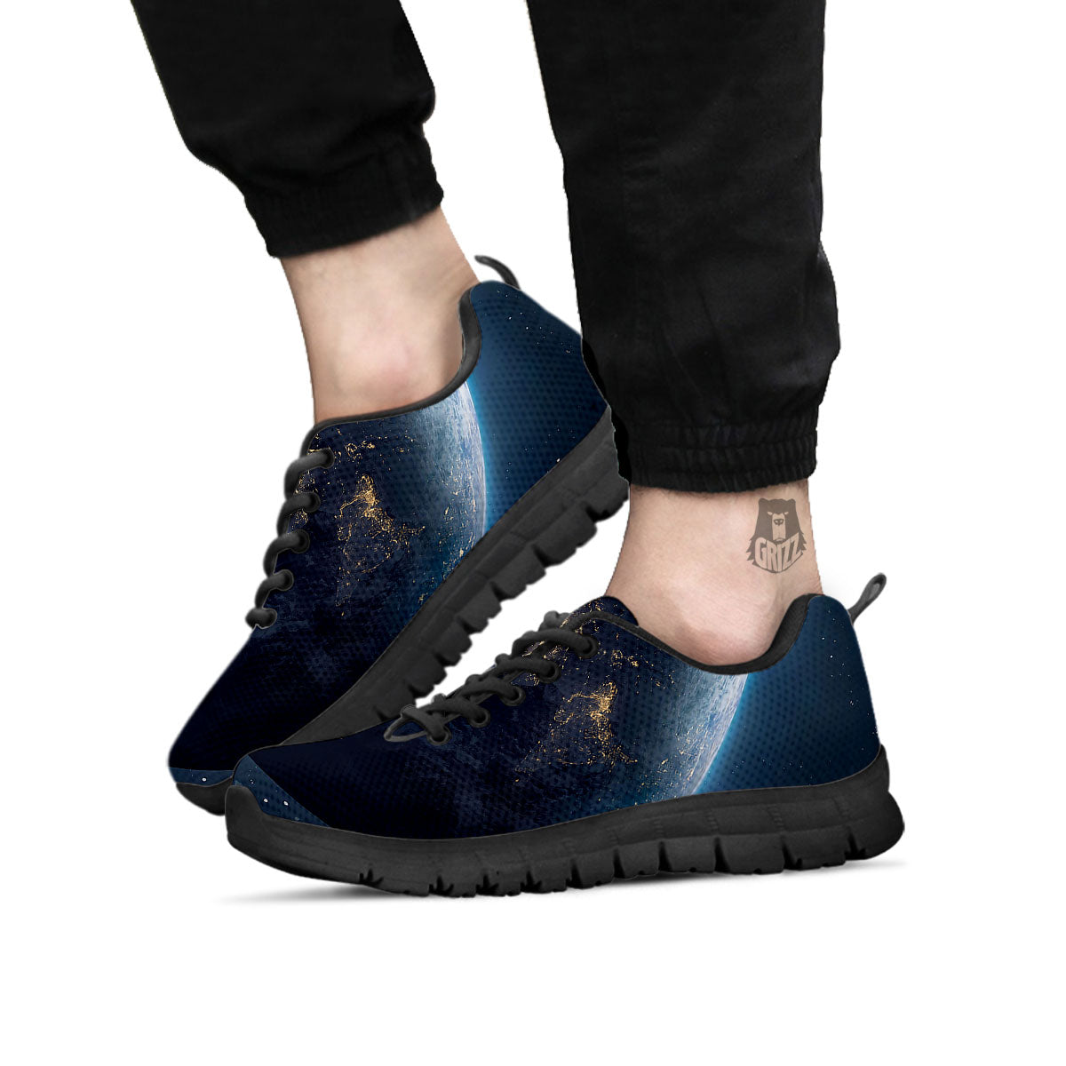 Earth And Space Print Black Sneaker-grizzshop