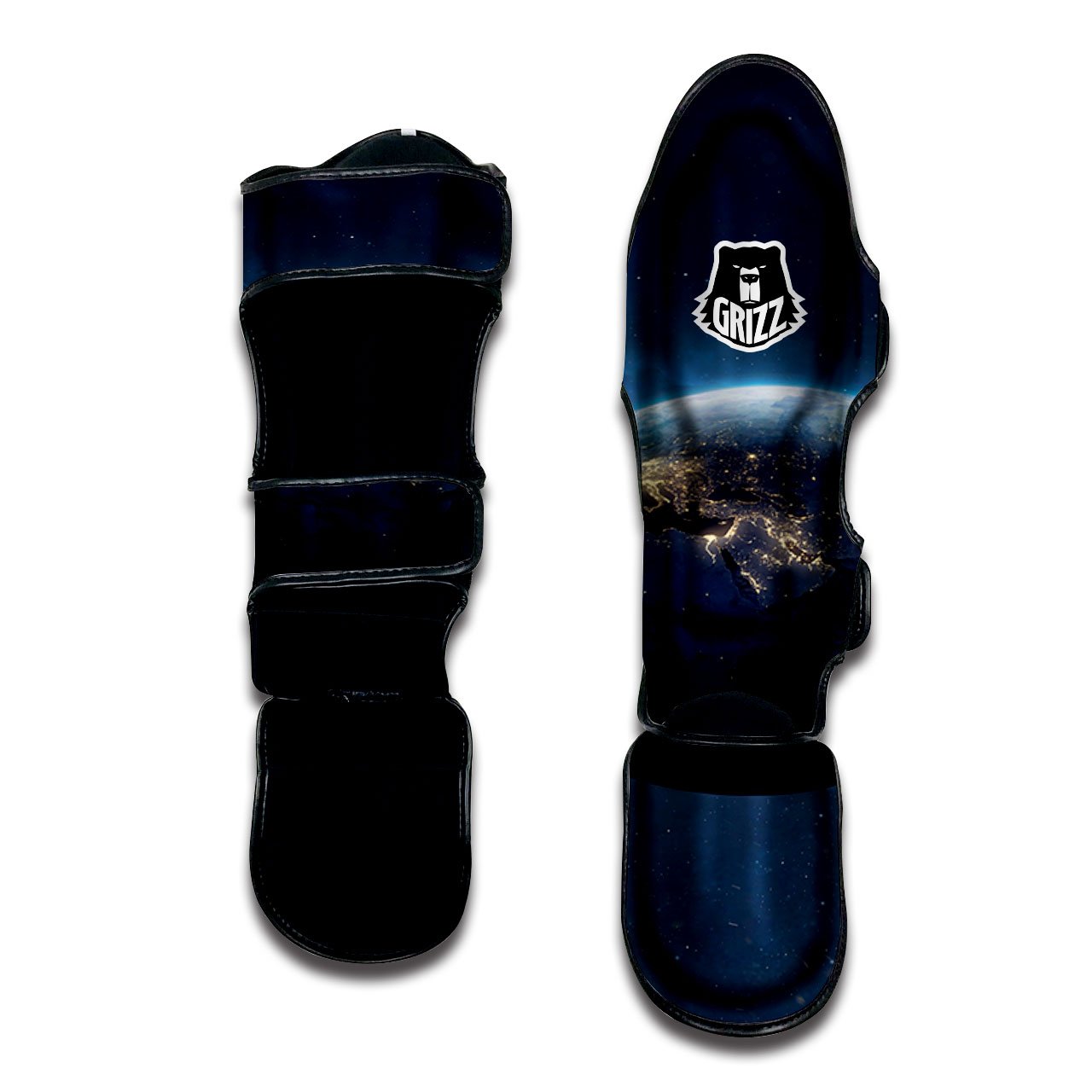 Earth And Space Print Muay Thai Shin Guards-grizzshop