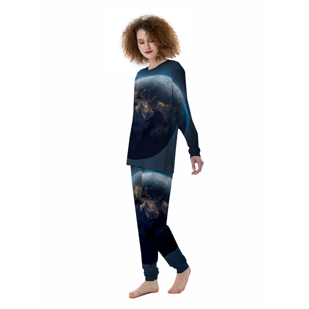 Earth And Space Print Women's Pajamas-grizzshop