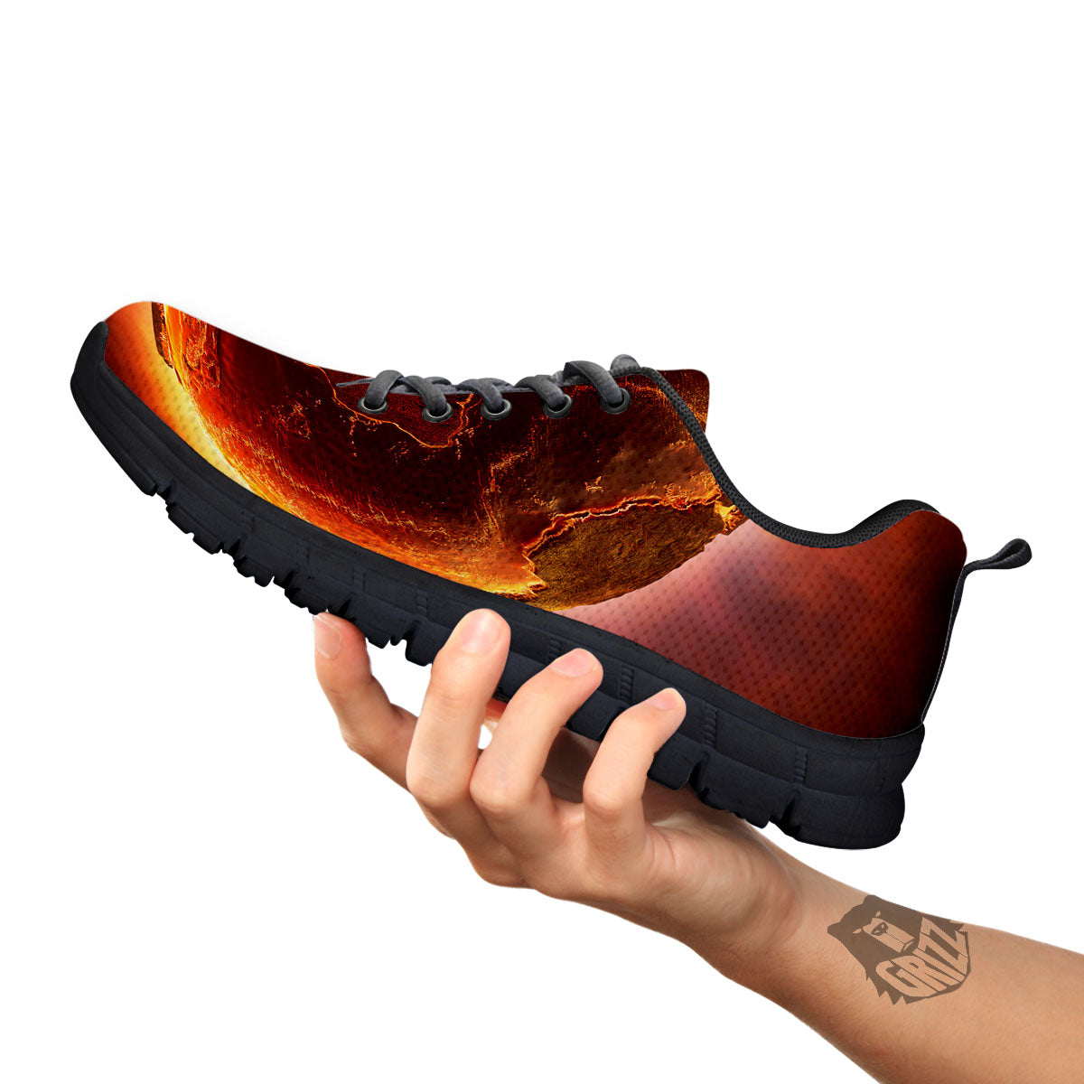 Earth Burning Print Black Sneaker-grizzshop