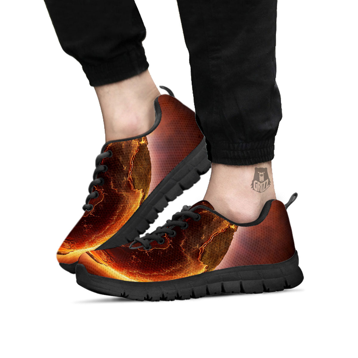 Earth Burning Print Black Sneaker-grizzshop