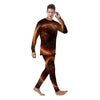 Earth Burning Print Men's Pajamas-grizzshop