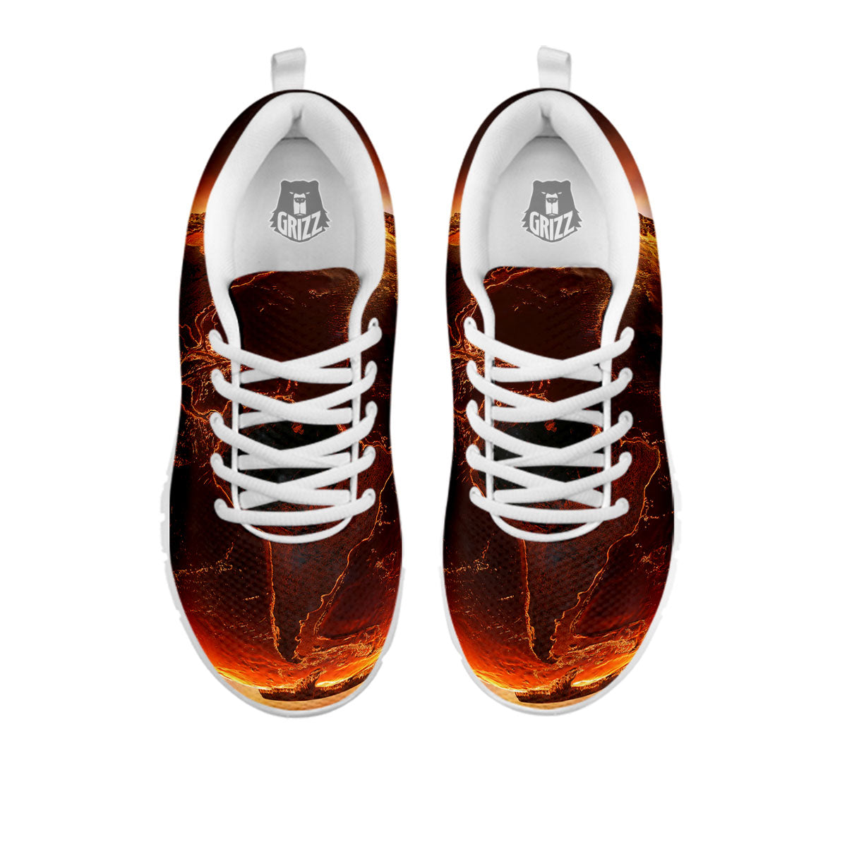 Earth Burning Print White Sneaker-grizzshop