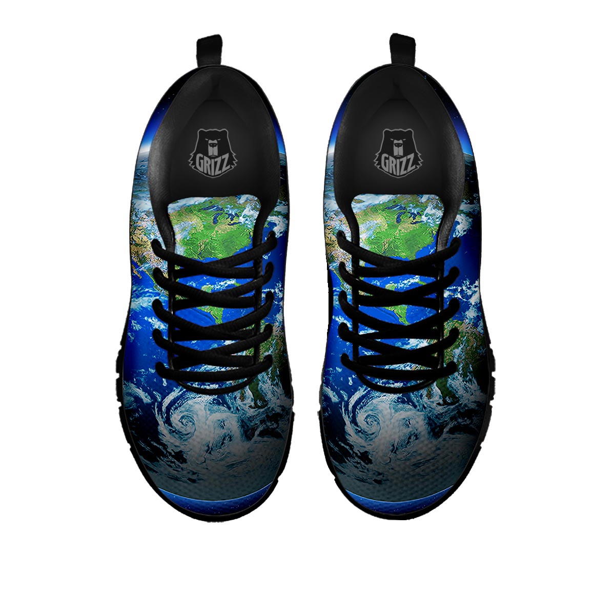 Earth Sunrise Print Black Sneaker-grizzshop