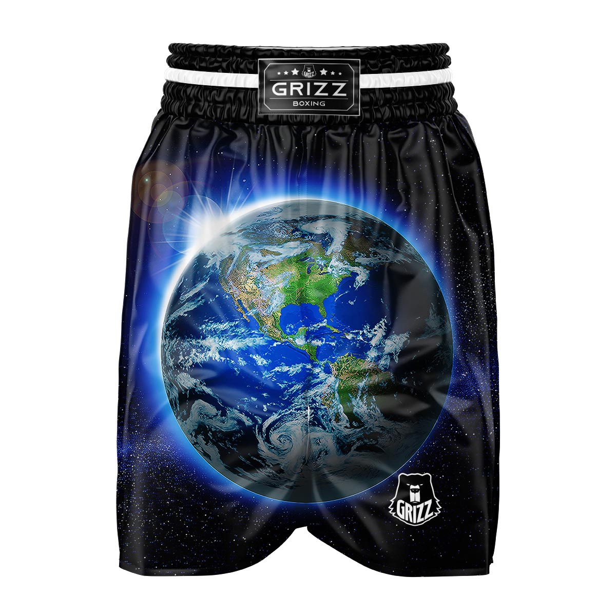 Earth Sunrise Print Boxing Shorts-grizzshop