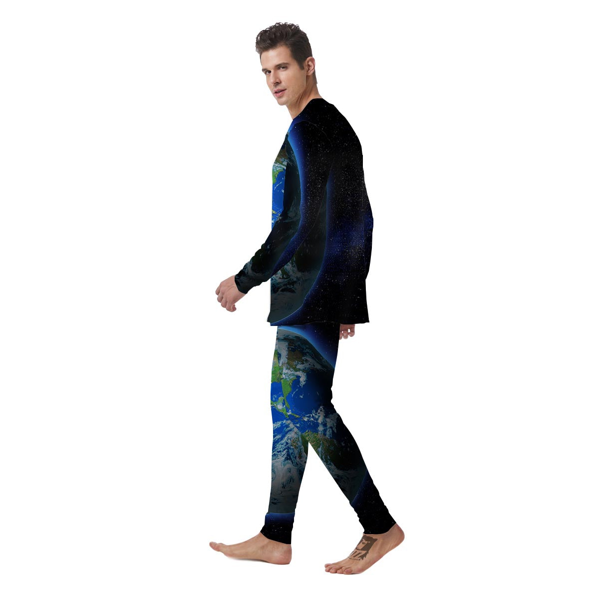 Earth Sunrise Print Men's Pajamas-grizzshop