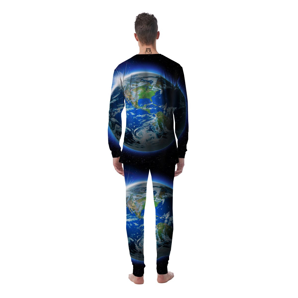 Earth Sunrise Print Men's Pajamas-grizzshop