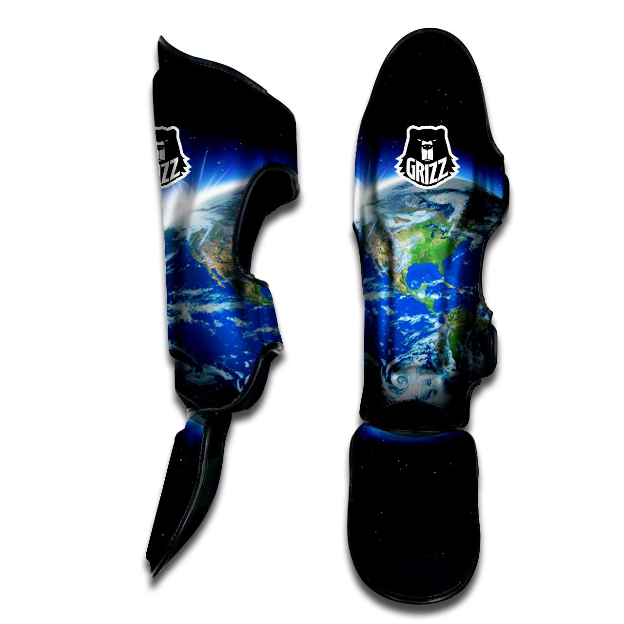 Earth Sunrise Print Muay Thai Shin Guards-grizzshop