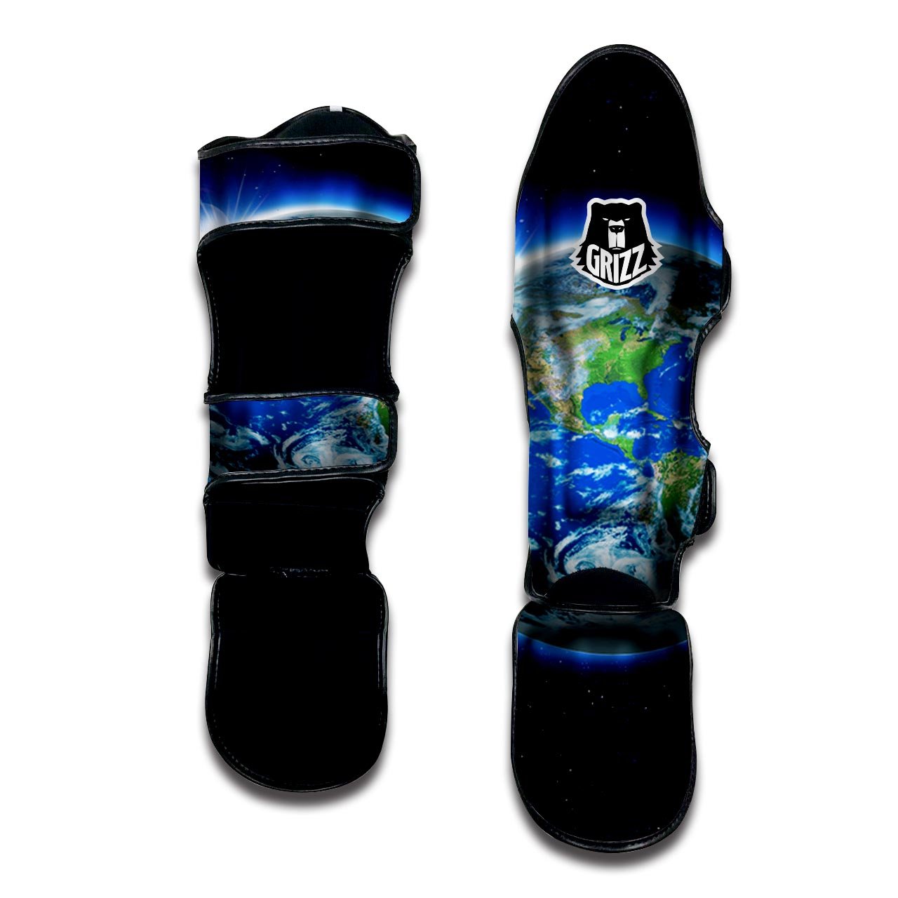 Earth Sunrise Print Muay Thai Shin Guards-grizzshop