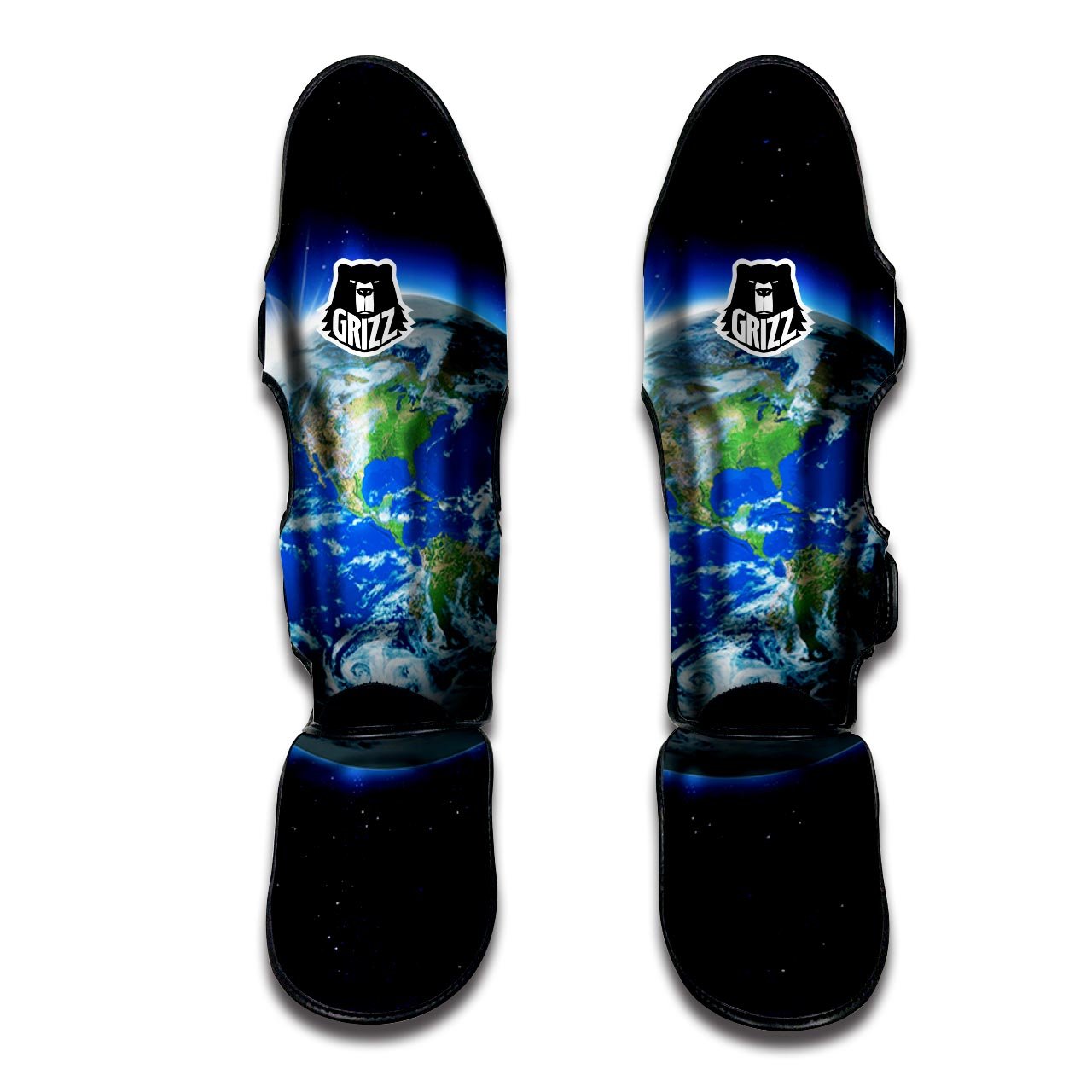 Earth Sunrise Print Muay Thai Shin Guards-grizzshop