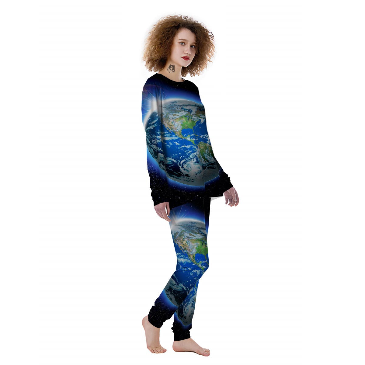 Earth Sunrise Print Women's Pajamas-grizzshop