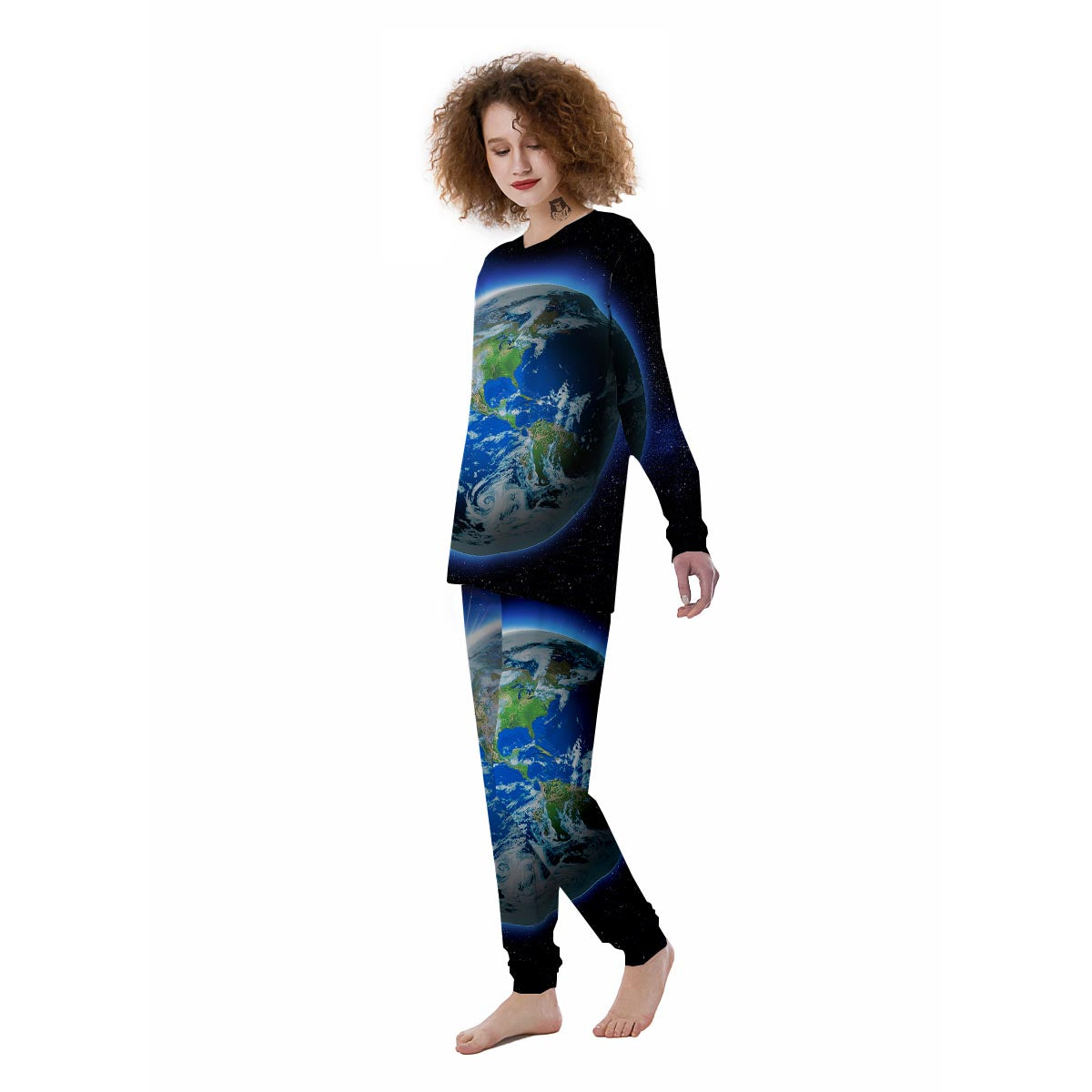 Earth Sunrise Print Women's Pajamas-grizzshop