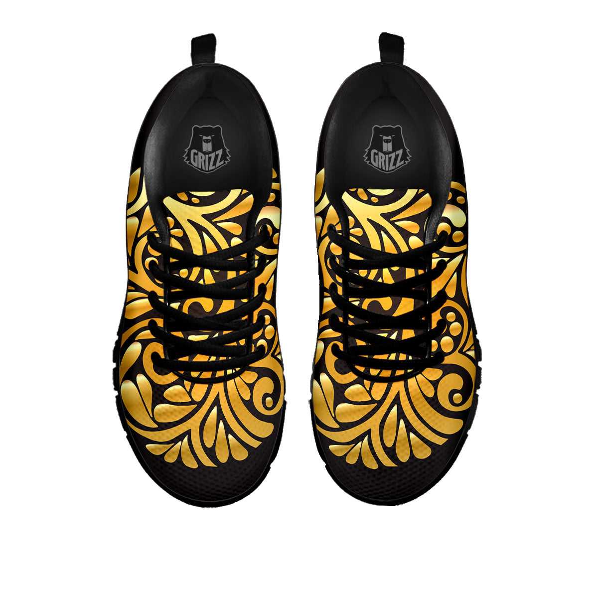 Easter Egg Gold Print Black Sneaker-grizzshop