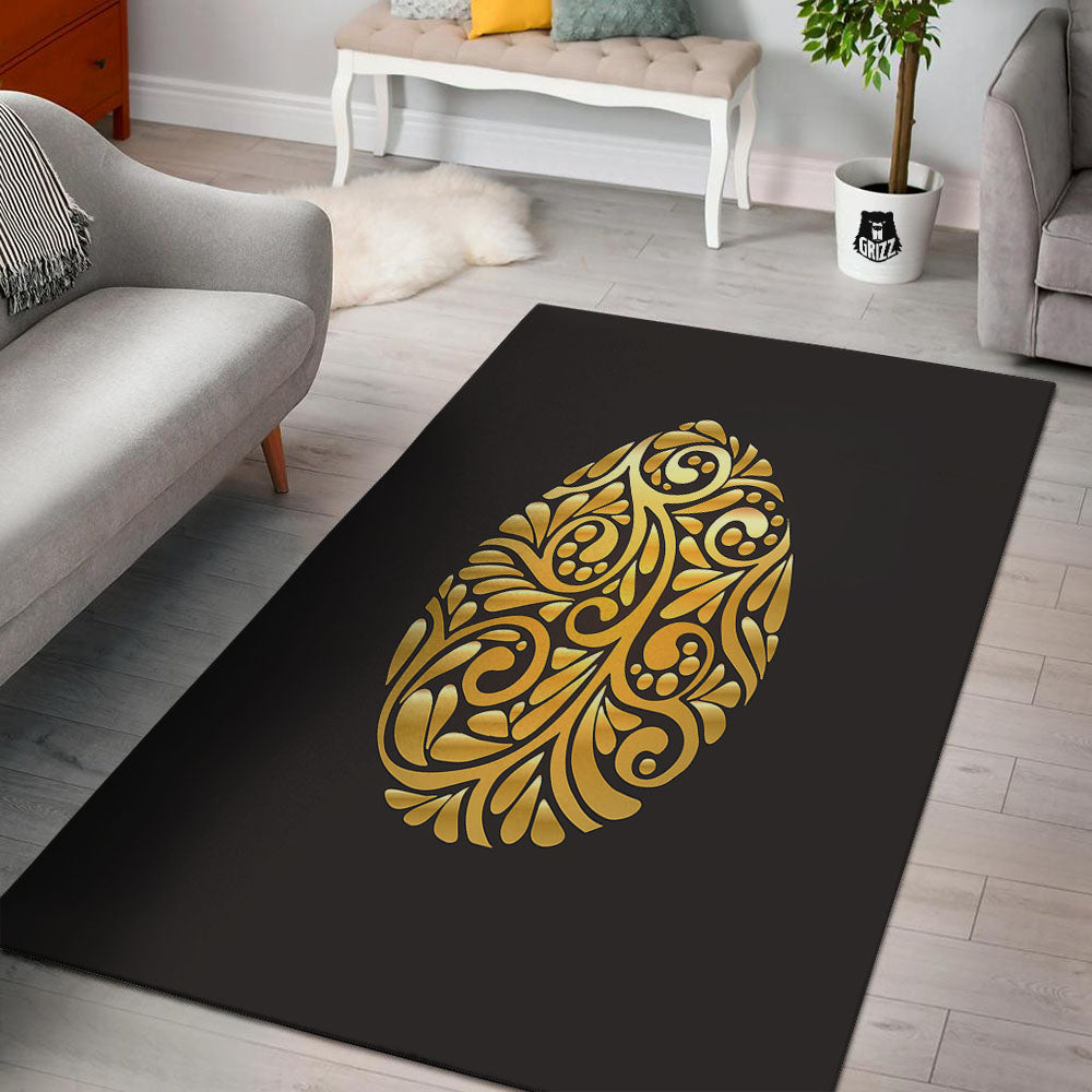 Easter Egg Gold Print Floor Mat-grizzshop