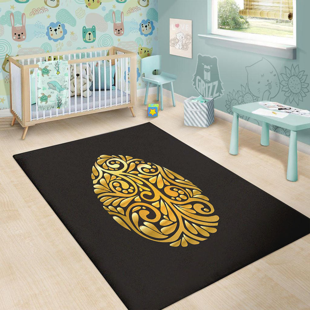 Easter Egg Gold Print Floor Mat-grizzshop