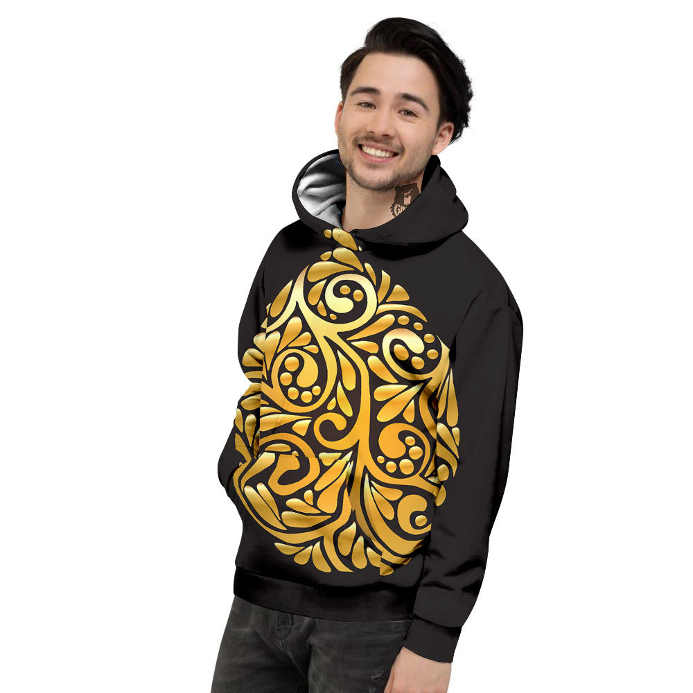 Easter Egg Gold Print Men's Hoodie-grizzshop