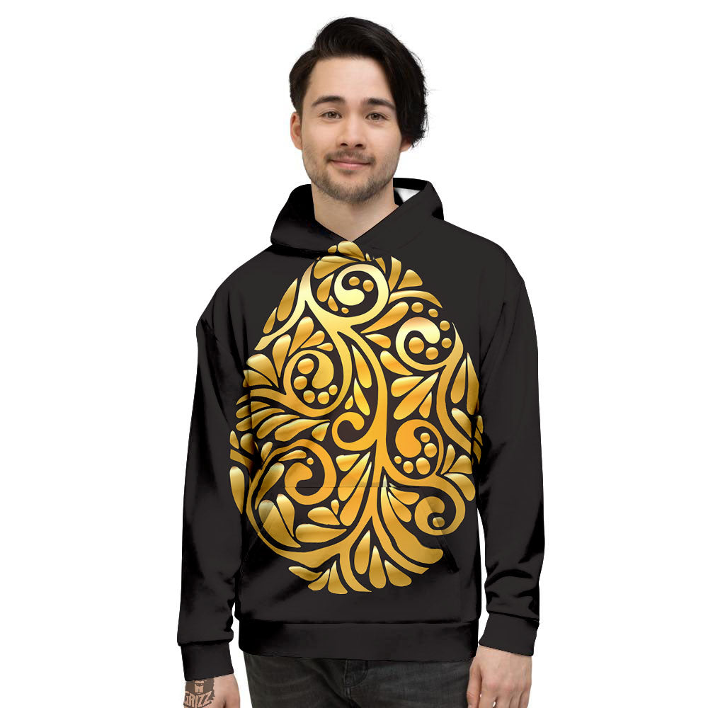 Easter Egg Gold Print Men's Hoodie-grizzshop