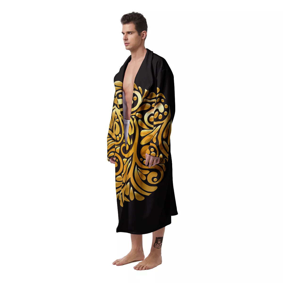 Easter Egg Gold Print Men's Robe-grizzshop