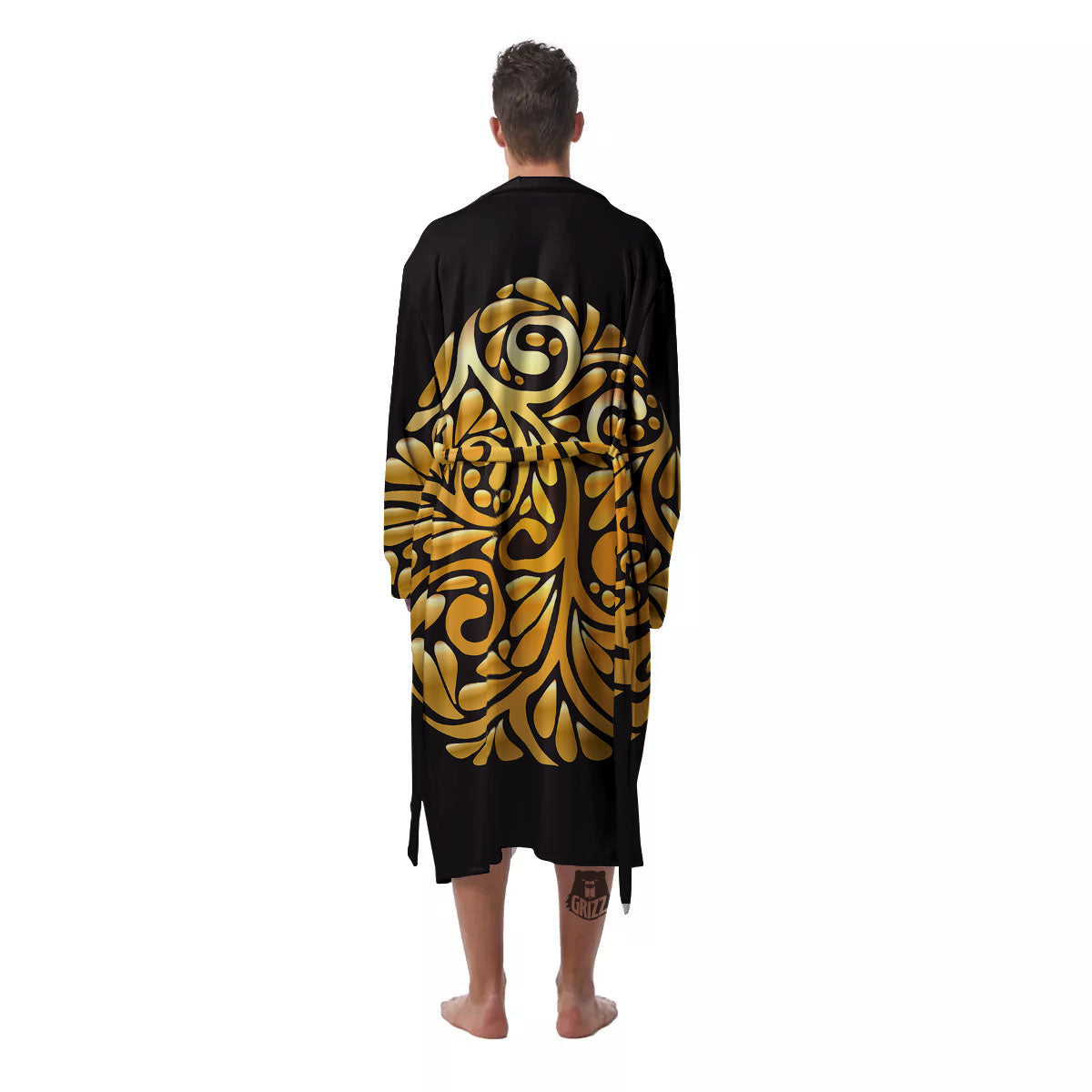 Easter Egg Gold Print Men's Robe-grizzshop