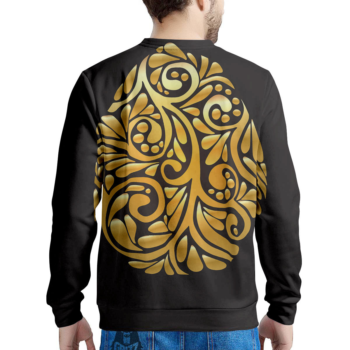 Easter Egg Gold Print Men's Sweatshirt-grizzshop