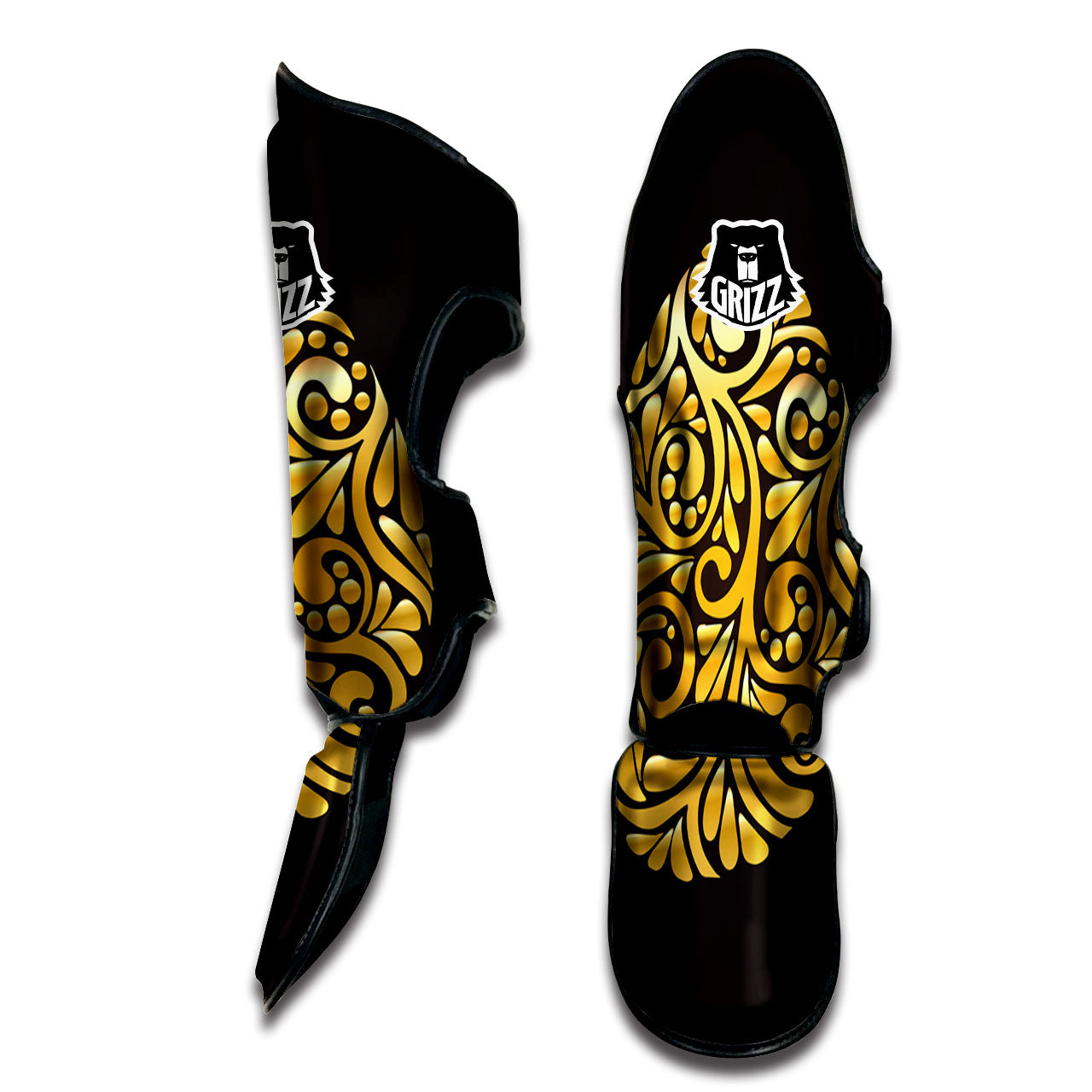 Easter Egg Gold Print Muay Thai Shin Guards-grizzshop