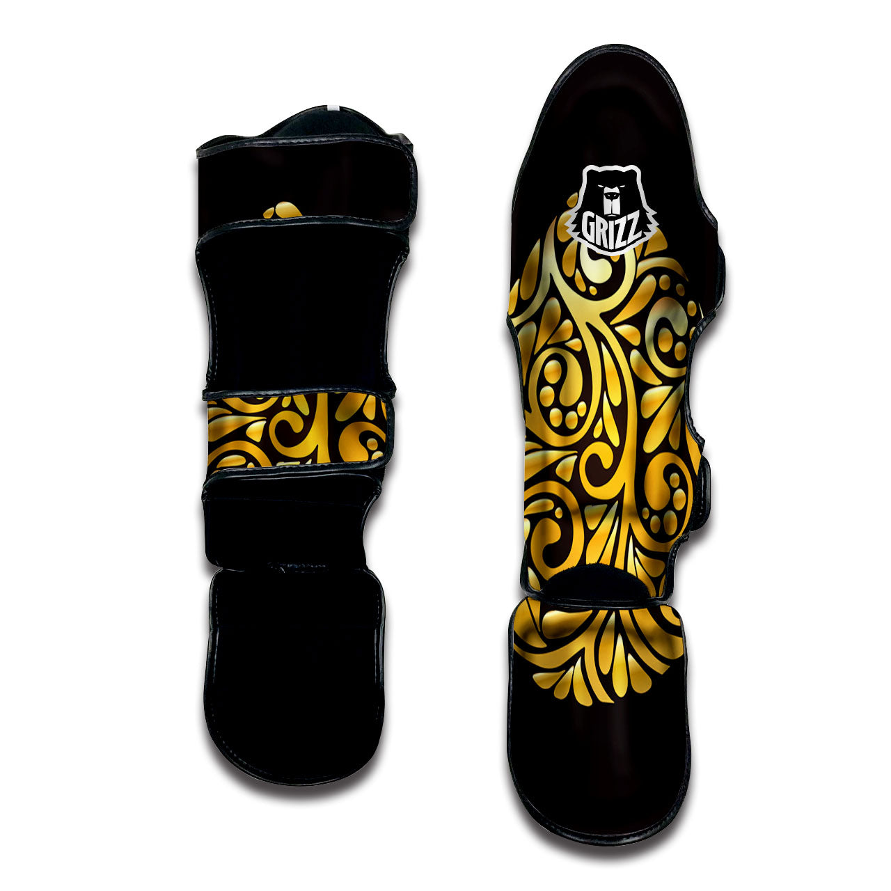Easter Egg Gold Print Muay Thai Shin Guards-grizzshop