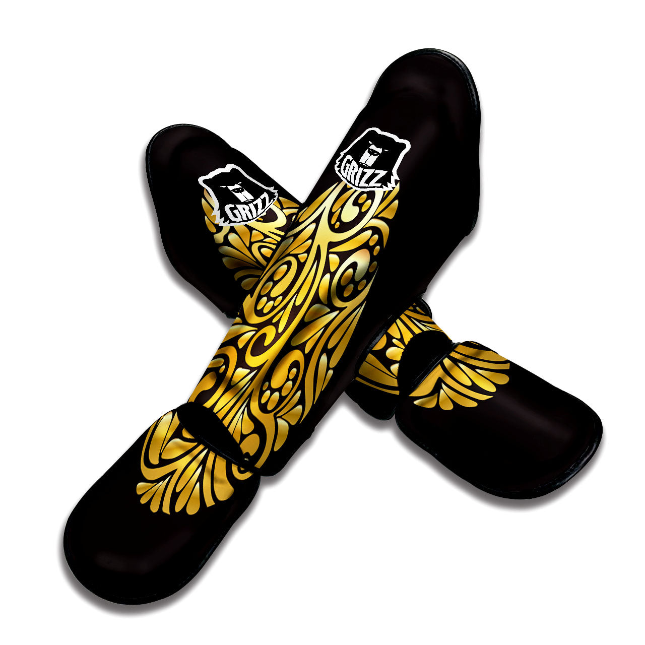Easter Egg Gold Print Muay Thai Shin Guards-grizzshop