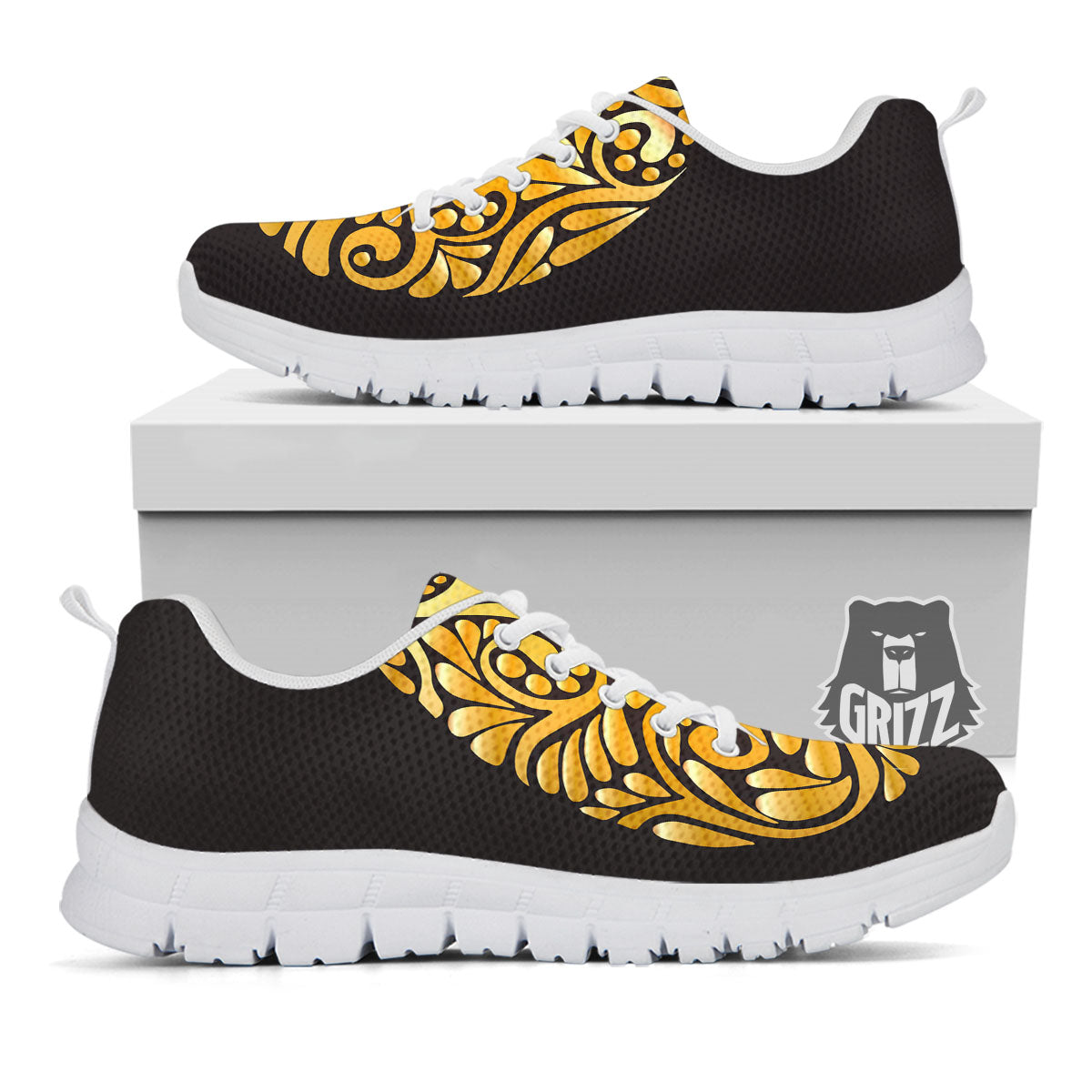 Easter Egg Gold Print White Sneaker-grizzshop