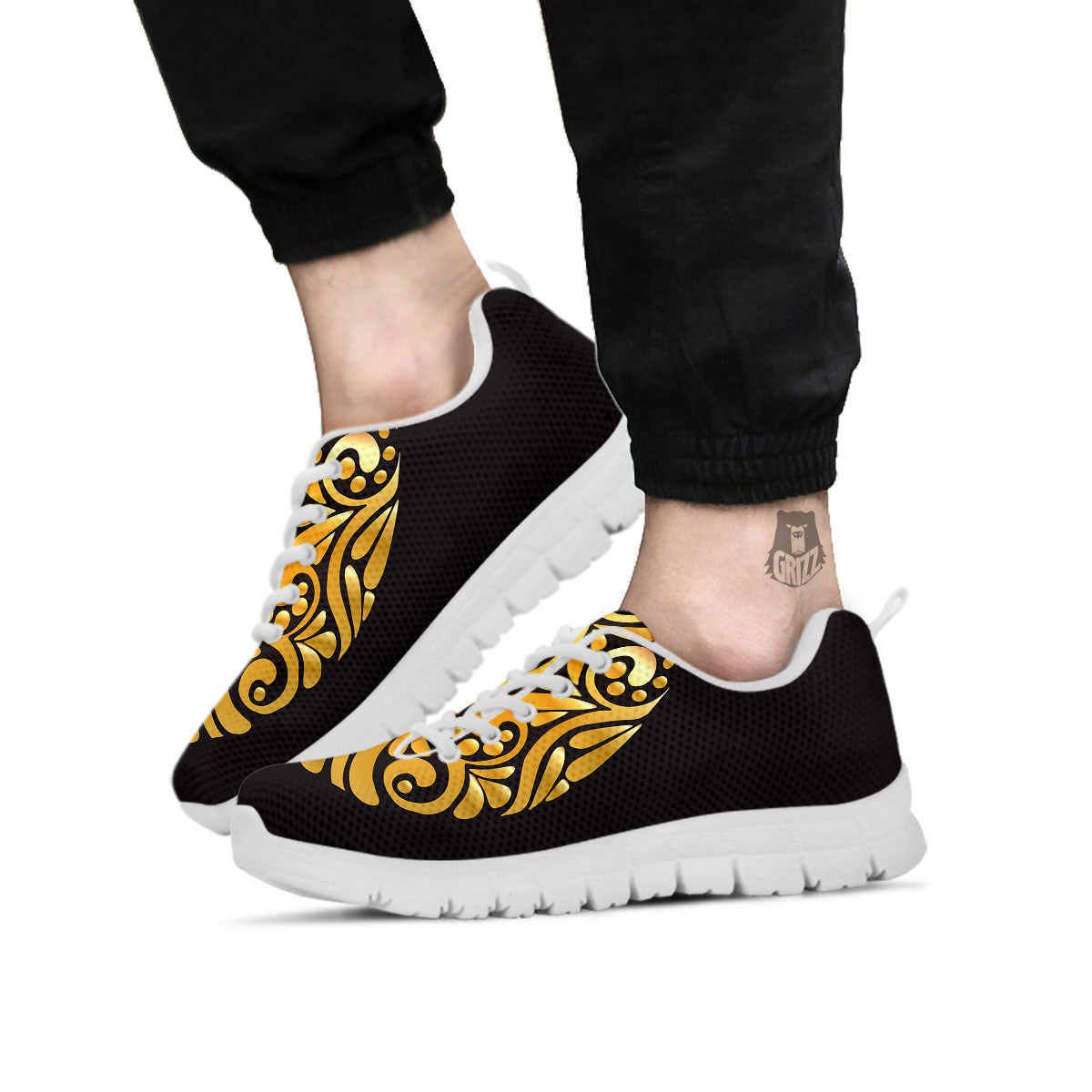 Easter Egg Gold Print White Sneaker-grizzshop