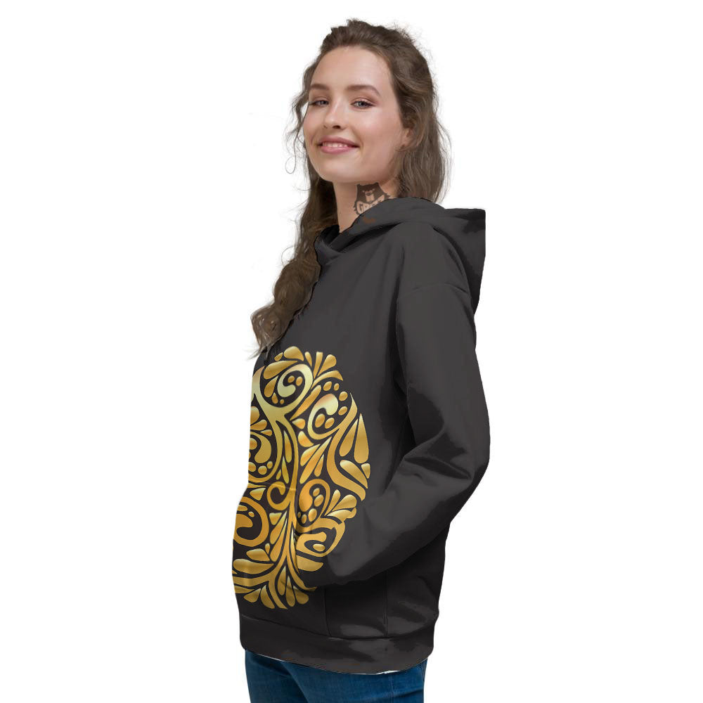 Easter Egg Gold Print Women's Hoodie-grizzshop