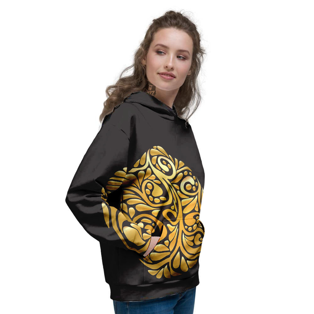 Easter Egg Gold Print Women's Hoodie-grizzshop