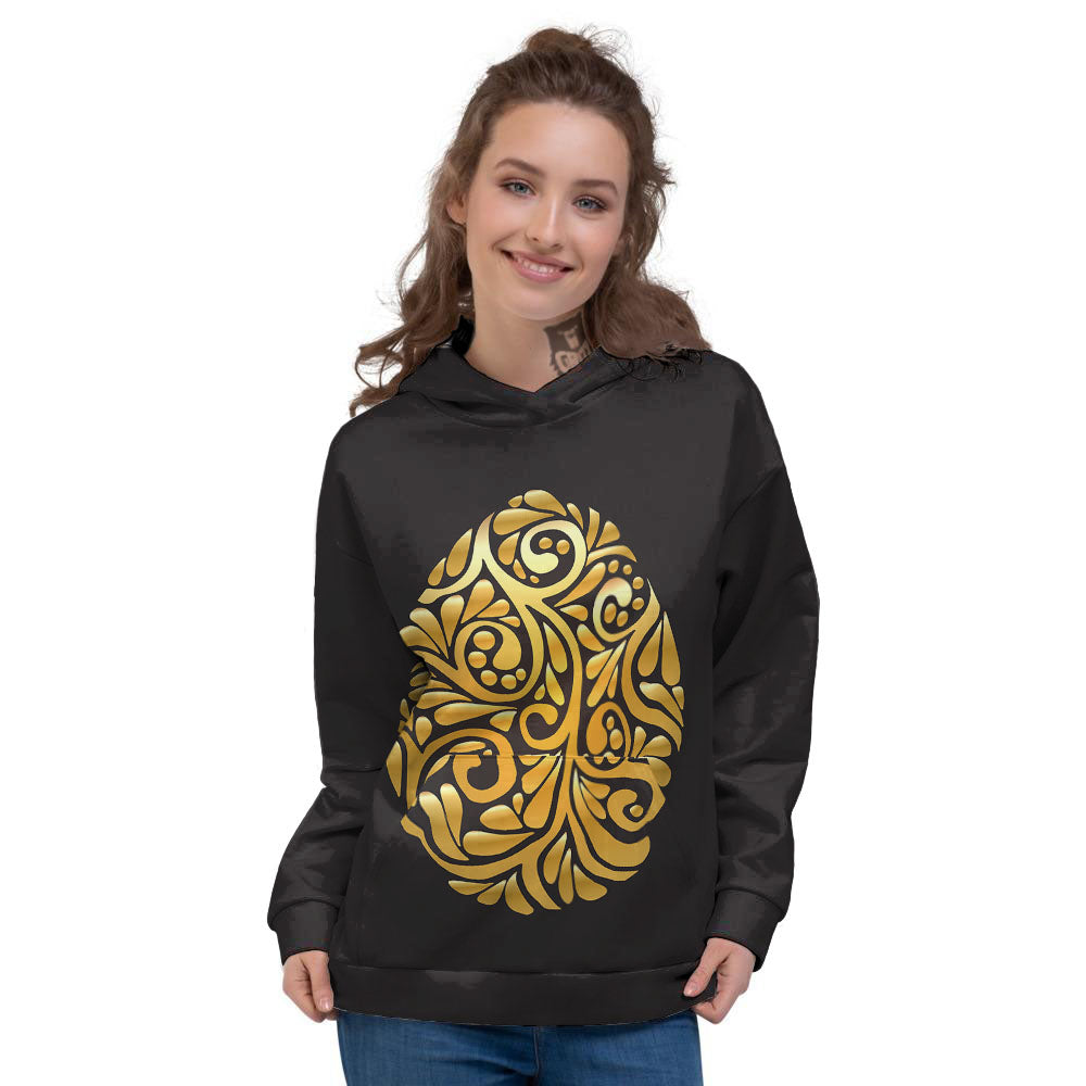 Easter Egg Gold Print Women's Hoodie-grizzshop