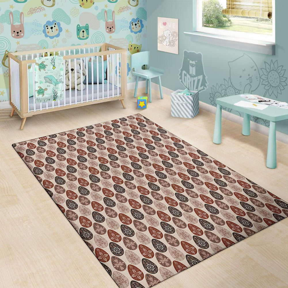Easter Eggs Bohemian Print Pattern Floor Mat-grizzshop