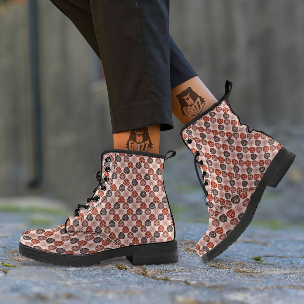 Easter Eggs Bohemian Print Pattern Leather Boots-grizzshop