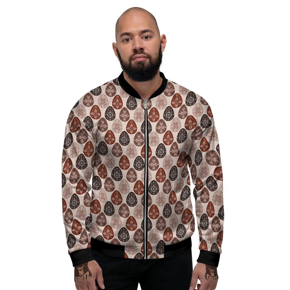 Easter Eggs Bohemian Print Pattern Men's Bomber Jacket-grizzshop