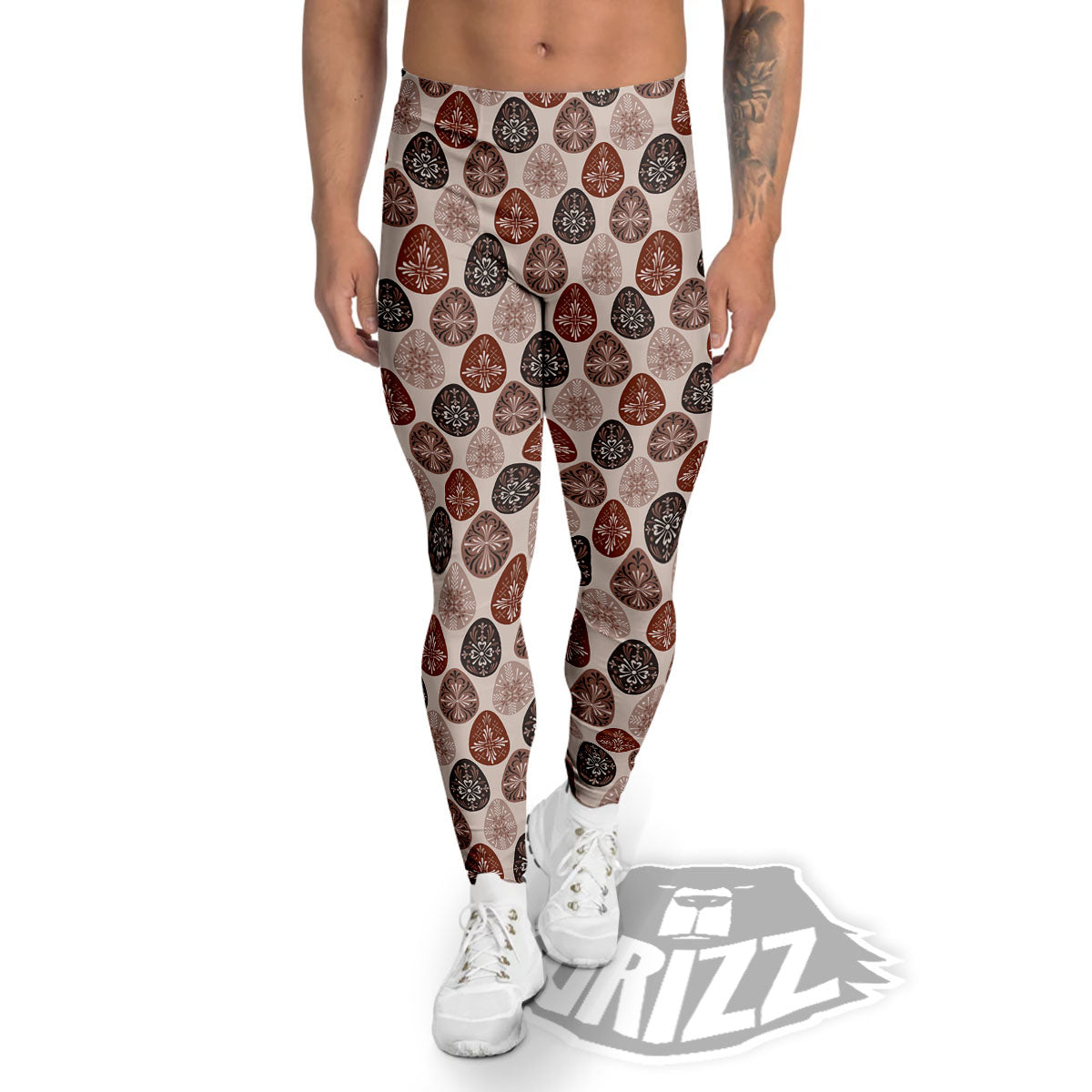 Easter Eggs Bohemian Print Pattern Men's Leggings-grizzshop