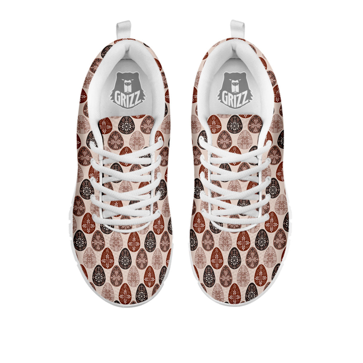 Easter Eggs Bohemian Print Pattern White Sneaker-grizzshop